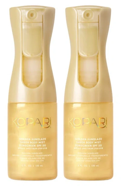 Kopari Golden Sunglaze Sheer Body Mist Spf 50 Duo $78 Value In Transparent