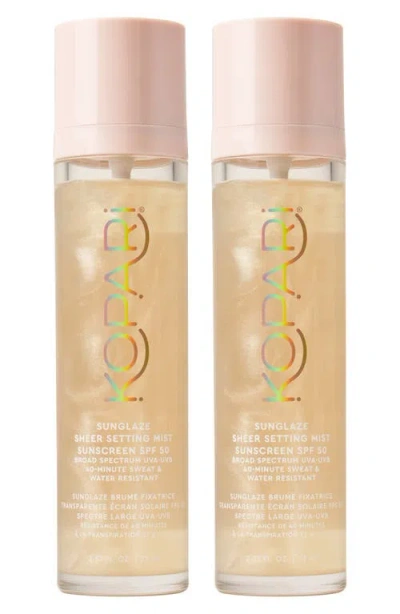 Kopari Sunglaze Sheer Setting Mist Sunscreen Spf 50 Duo $68 Value In Transparent