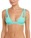 Kopper & Zink Solid Ribbed Multiple Strap Top In Mint In Blue