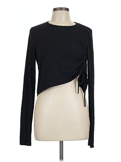 Pre-owned Koral Long Sleeve Top Black One Shoulder Neckline Tops