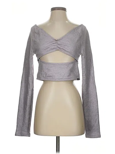 Pre-owned Koral Long Sleeve Top Gray Sweetheart Neckline Tops