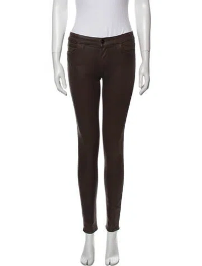 Pre-owned Koral Mid-rise Skinny Leg Jeans In Brown