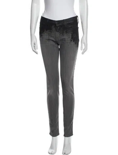 Pre-owned Koral Mid-rise Skinny Leg Jeans In Gray