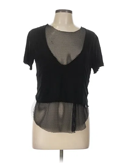 Pre-owned Koral Short Sleeve Top Black Sweetheart Neckline Tops