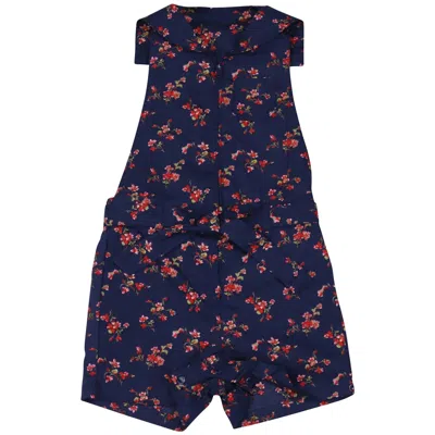 Korango Usa Kids' Girl's Floral Zip Playsuit In Navy In Blue