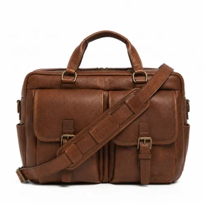 Korchmar Barton Leather Briefcase In Brown