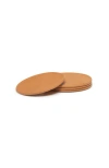 Korchmar Blake Leather Coaster Set In Brown