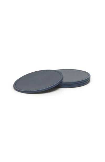 Korchmar Blake Leather Coaster Set In Gray