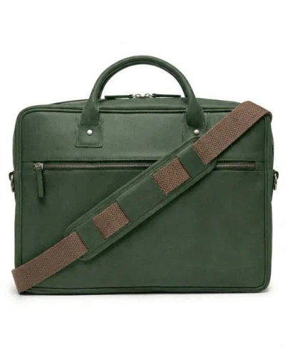 Korchmar Dylan Slim Leather Briefcase In Green