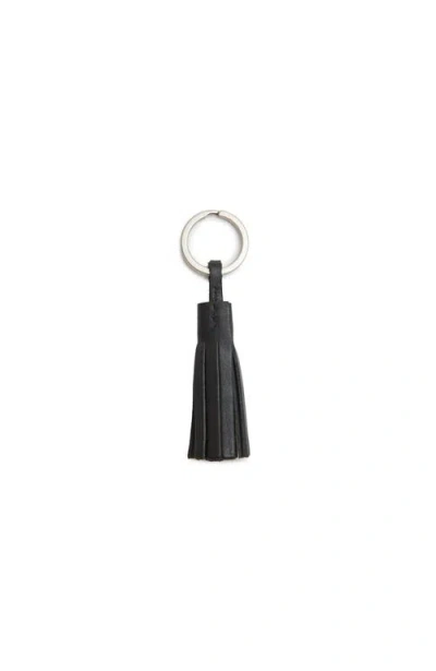 Korchmar Fuller Leather Tassel Key Chain In Black