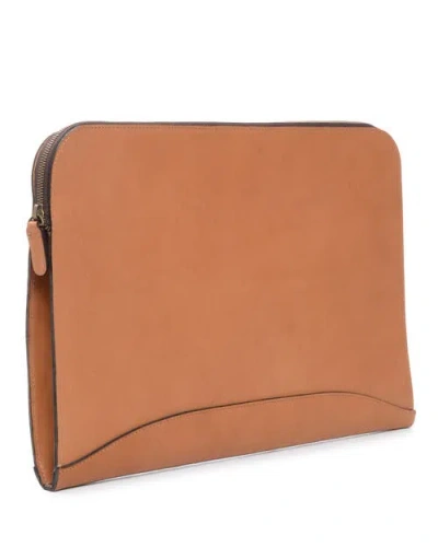 Korchmar Grant Zippered Leather Envelope In Brown