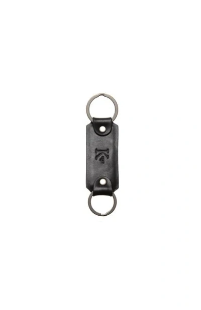 Korchmar Irwin Leather Double Loop Key Chain In Black