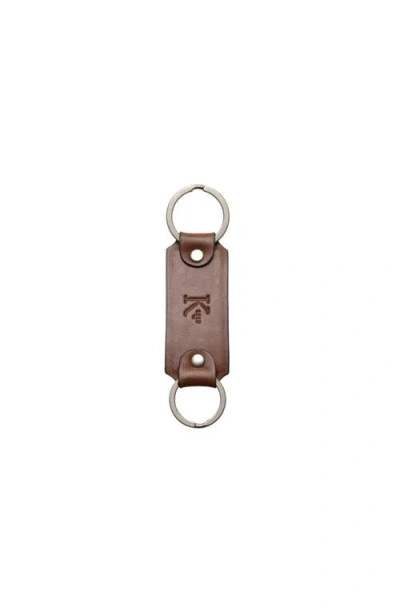 Korchmar Irwin Leather Double Loop Key Chain In Brown