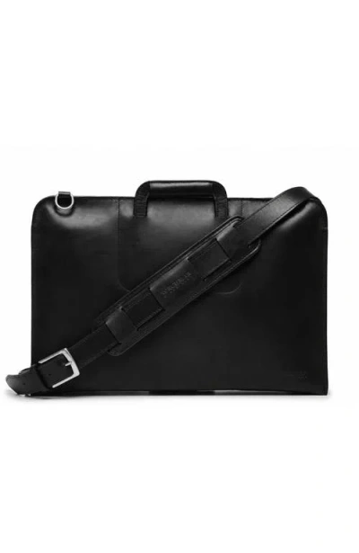 Korchmar Jackson Zippered Leather Briefcase In Black