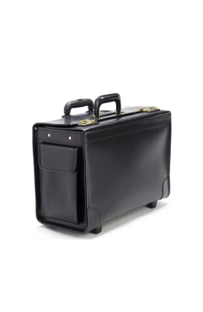 Korchmar Litigator Leather Wheeled Catalog Case In Black