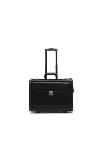 Korchmar Mobilemax 18" Wheeled Leather Catalog Case In Black