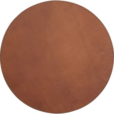 Korchmar Nelson Leather Circular Placemat In Brown