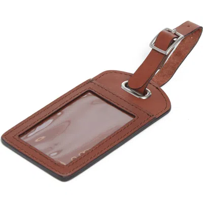 Korchmar Polo Leather Luggage Tag In Brown