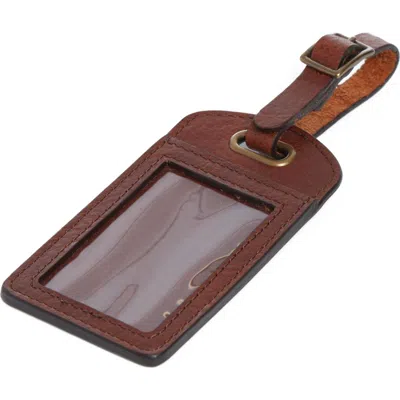 Korchmar Polo Leather Luggage Tag In Brown