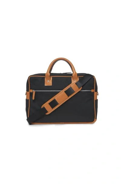 Korchmar Redford Ballistic And Leather Briefcase In Black