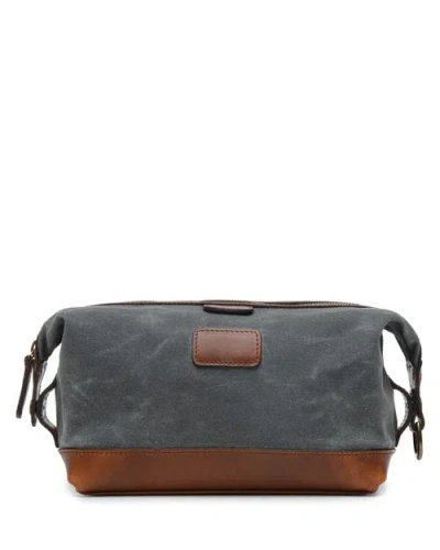 Korchmar Ryder Waxed Canvas Dopp Kit In Gray