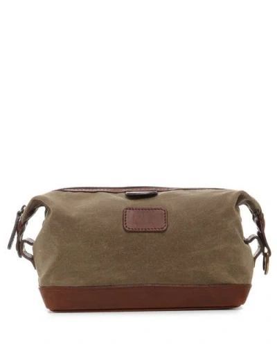Korchmar Ryder Waxed Canvas Dopp Kit In Brown