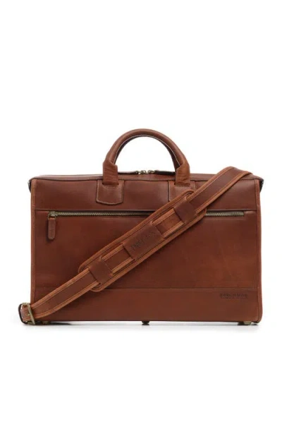 Korchmar Sawyer Slim Leather Briefcase In Brown