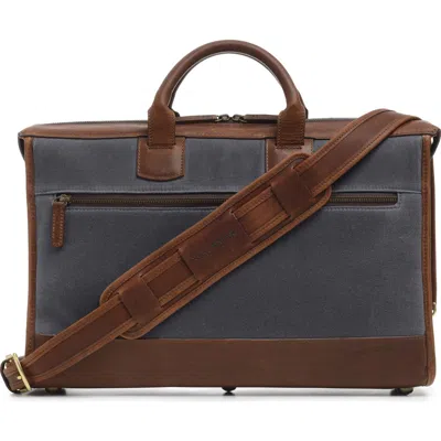 Korchmar Sawyer Slim Waxed Canvas Briefcase In Gray
