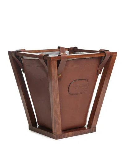 Korchmar Winslow Leather Wastebasket In Brown