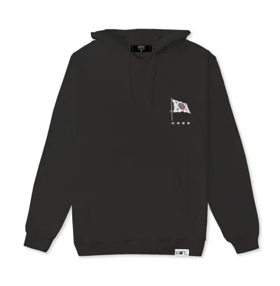 Korelimited 1882 Flag Stamp Hoodie In Washed Black