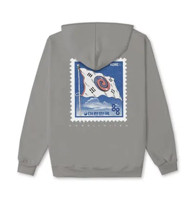 Korelimited Grey Taegukgi Flag Stamp Hoodie In Cement In Gray