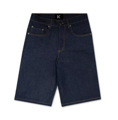 Korelimited Men's Black Kore Carpenter Shorts In Denim Blue