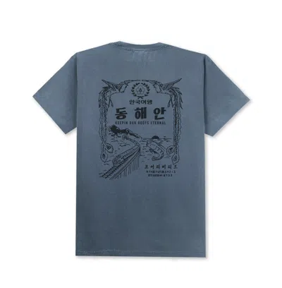 Korelimited Men's Blue East Sea Tour Tee In Washed Denim