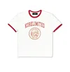 Korelimited Men's Cropped Ringer Tee In White And Red In White