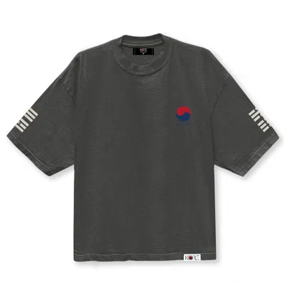 Korelimited Men's Grey Trigram Drop Shoulder Tee In Shadow In Gray