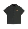 Korelimited Men's Kore Patched Crop Half Sleeve Shirt In Grey In Black
