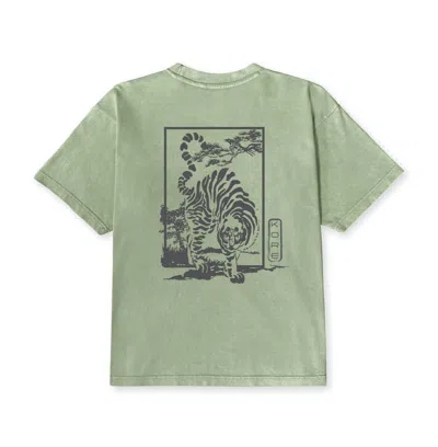 Korelimited Men's Tiger & Magpie Tee In Washed Green