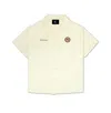 Korelimited Men's White Kore Patched Crop Half Sleeve Shirt In Cream In Neutral