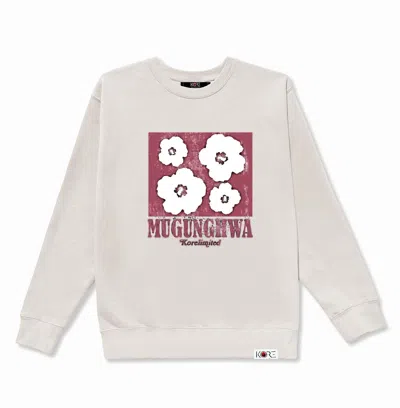 Korelimited White Mugunghwa Fade Crewneck In Light Khaki