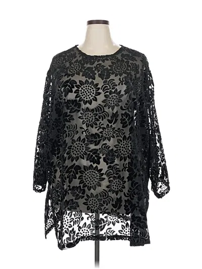 Pre-owned Koret 3/4 Sleeve Blouse In Black