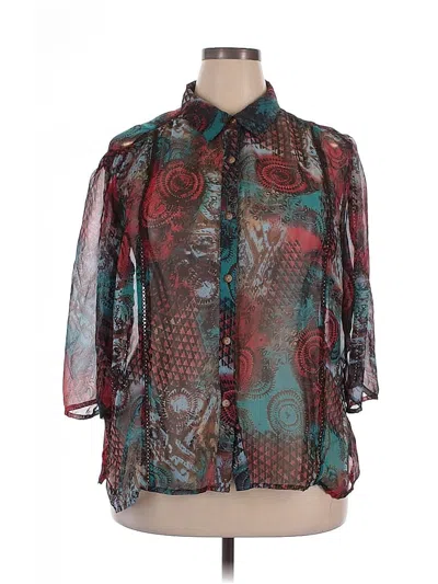 Pre-owned Koret 3/4 Sleeve Blouse In Blue