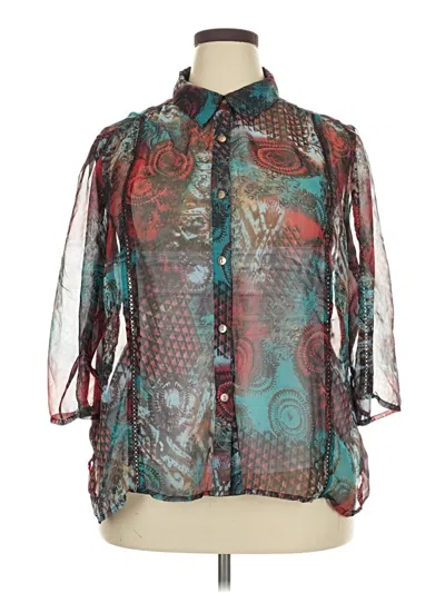 Pre-owned Koret 3/4 Sleeve Blouse In Blue