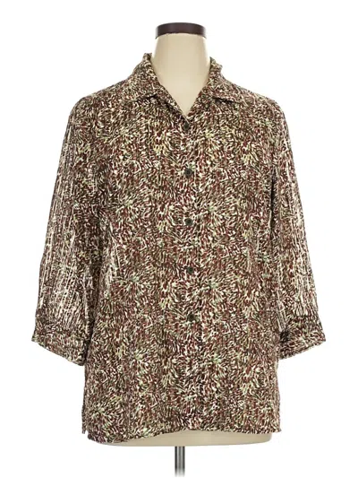 Pre-owned Koret 3/4 Sleeve Blouse In Brown