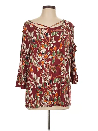 Pre-owned Koret 3/4 Sleeve T-shirt In Burgundy