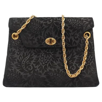 Pre-owned Koret Black Embossed Leather With Gold Chain