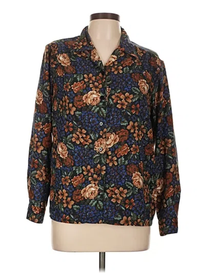 Pre-owned Koret Long Sleeve Blouse In Blue
