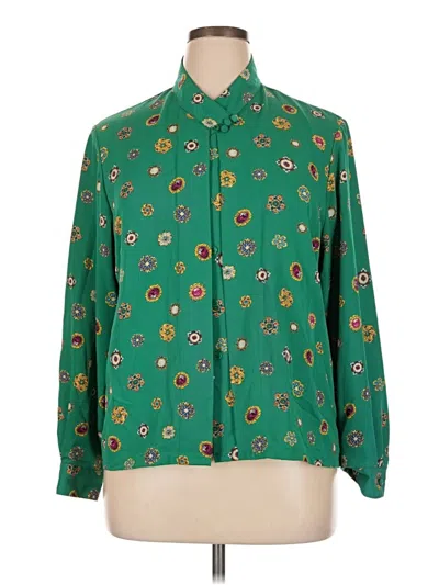 Pre-owned Koret Long Sleeve Blouse In Green