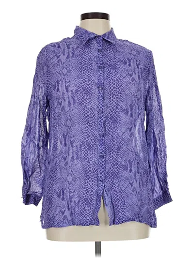 Pre-owned Koret Long Sleeve Blouse In Purple