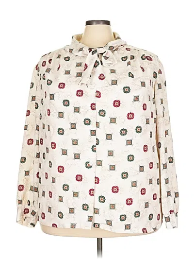 Pre-owned Koret Long Sleeve Blouse In White