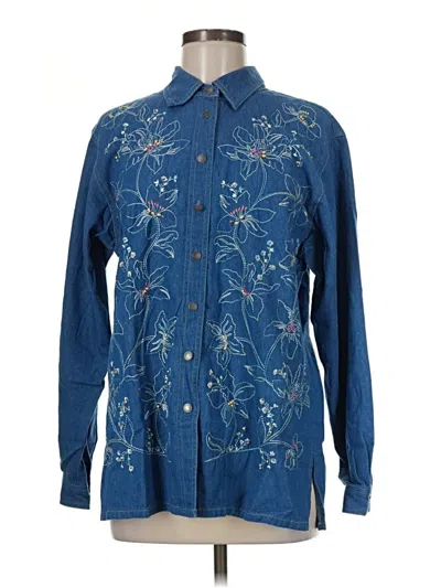 Pre-owned Koret Long Sleeve Button Down Shirt In Blue